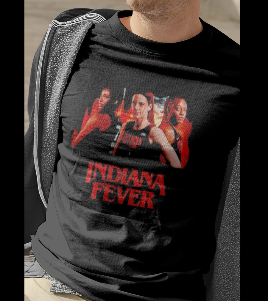 Indiana Fever Caitlin Clark Aliyah Boston Kelsey Mitchell Stranger Things T-Shirt