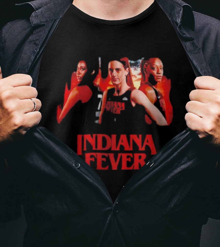 Indiana Fever Caitlin Clark Aliyah Boston Kelsey Mitchell Stranger Things T-Shirt