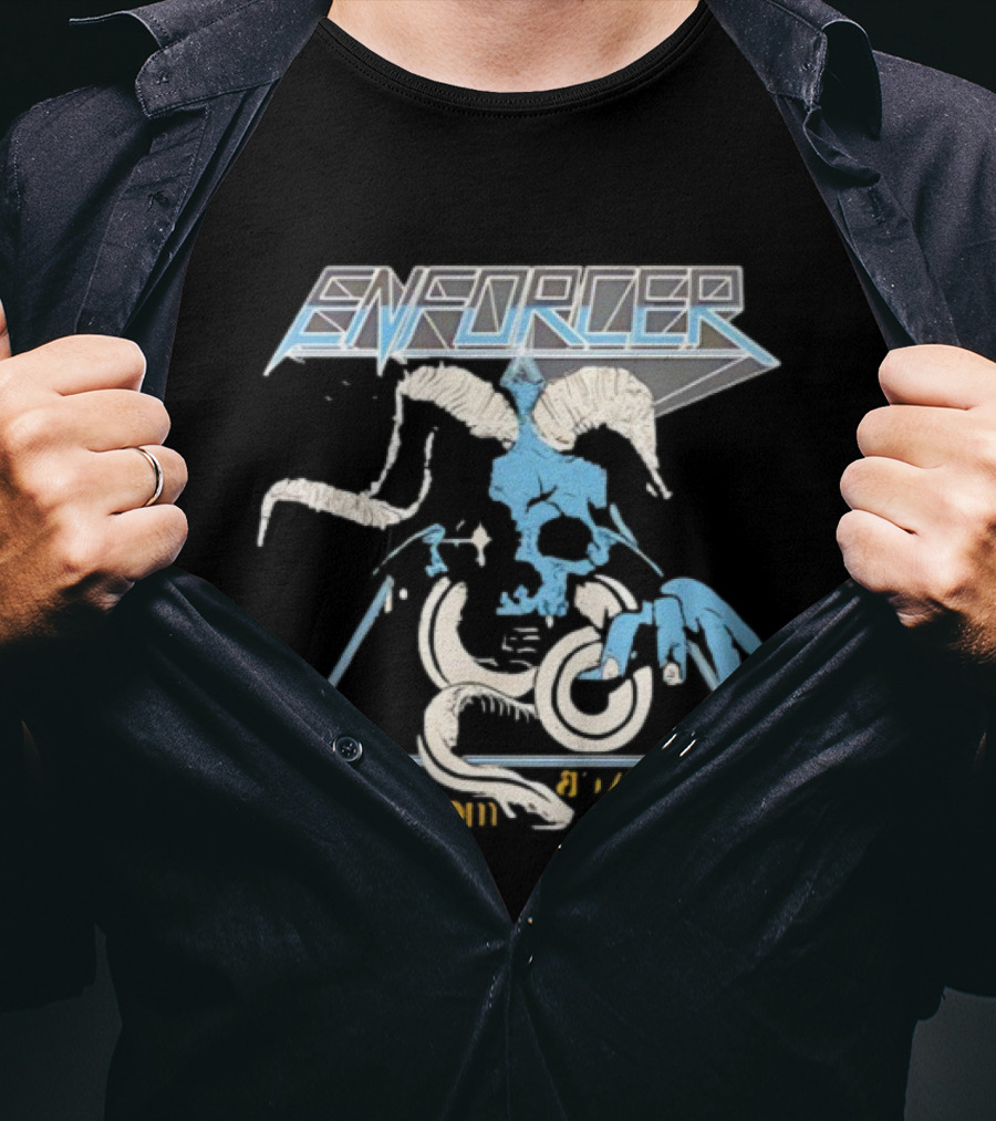 Enforcer Devil Blue Skull From Beyond Retro Metal T-Shirt