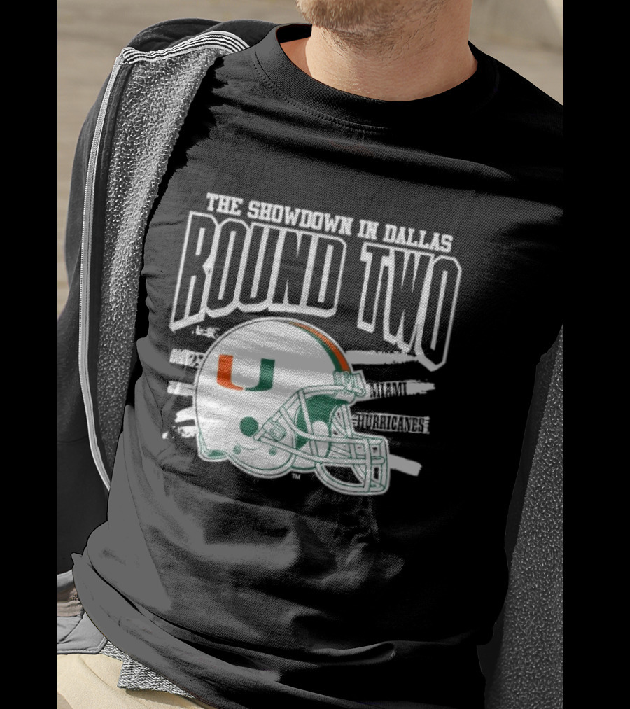 Miami Hurricanes Helmet The Showdown In Dallas Round Two T-Shirt