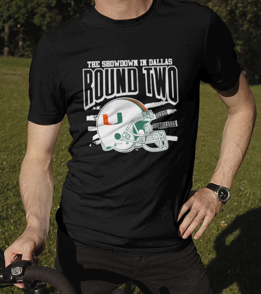 Miami Hurricanes Helmet The Showdown In Dallas Round Two T-Shirt