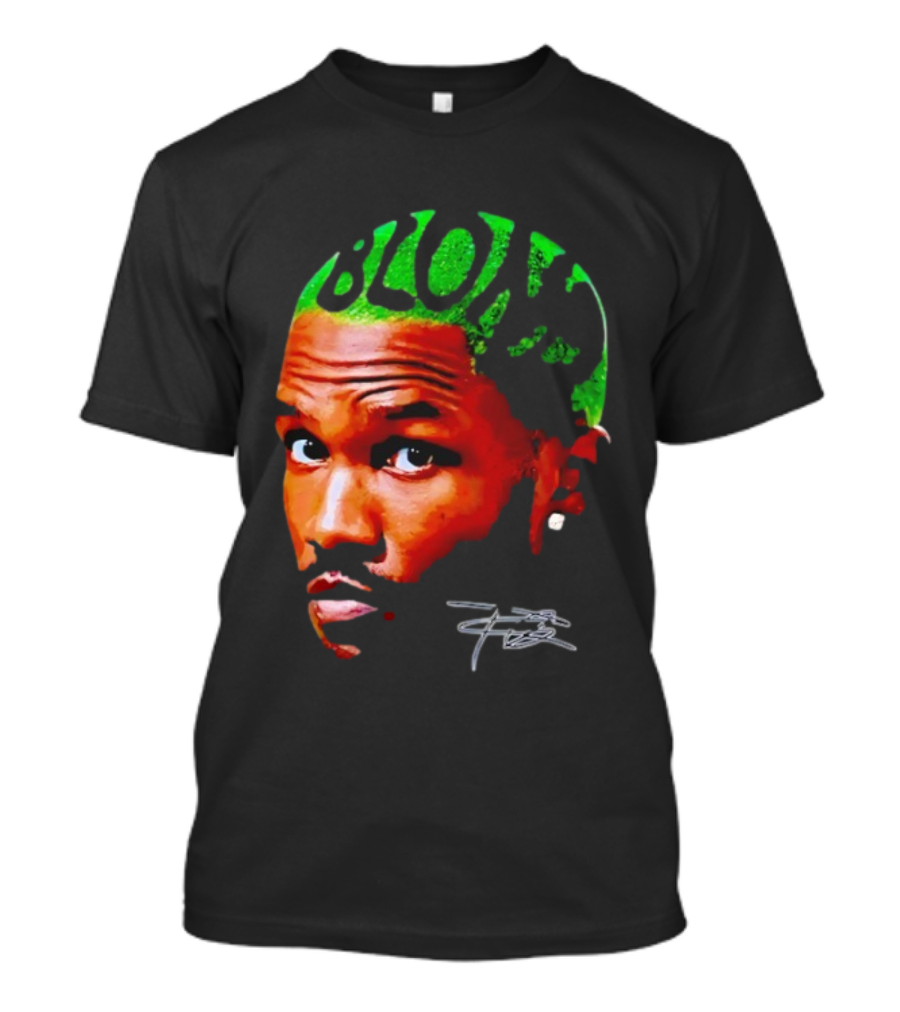 Blond Frank Ocean Big Face Green Hair Signature T-Shirt