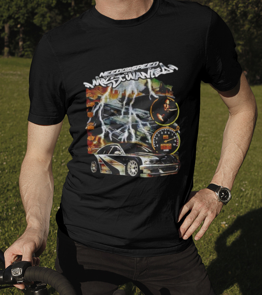 Need For Speed Most Wanted Car Lightning Speedometer Racing T-Shirt