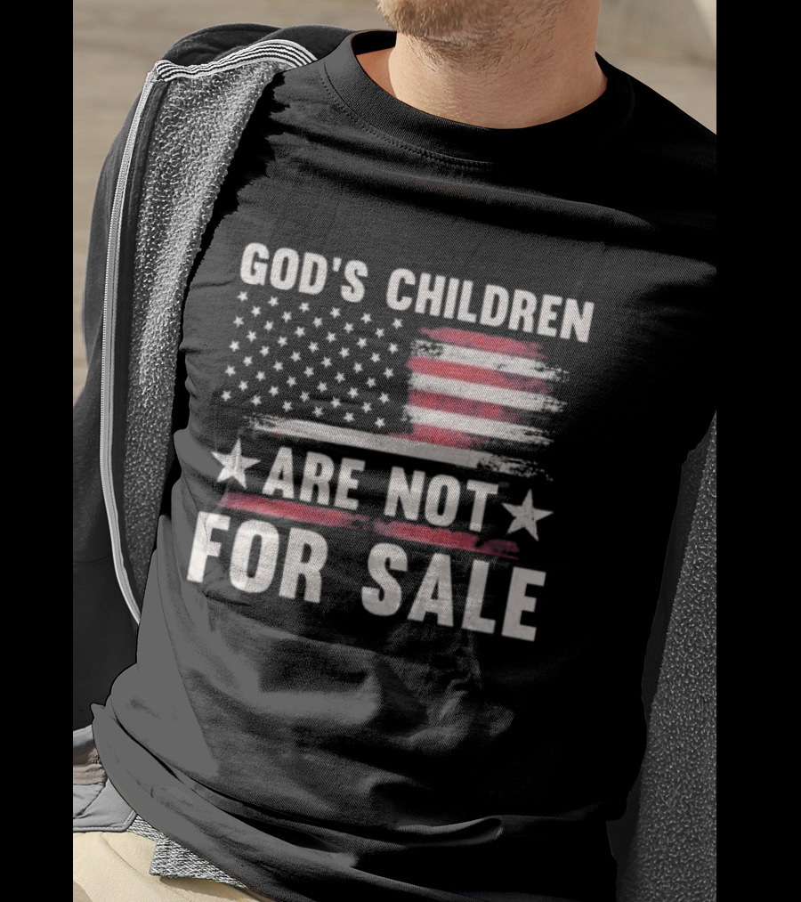 God's Children Are Not For Sale American Flag Stars Stripes T-Shirt