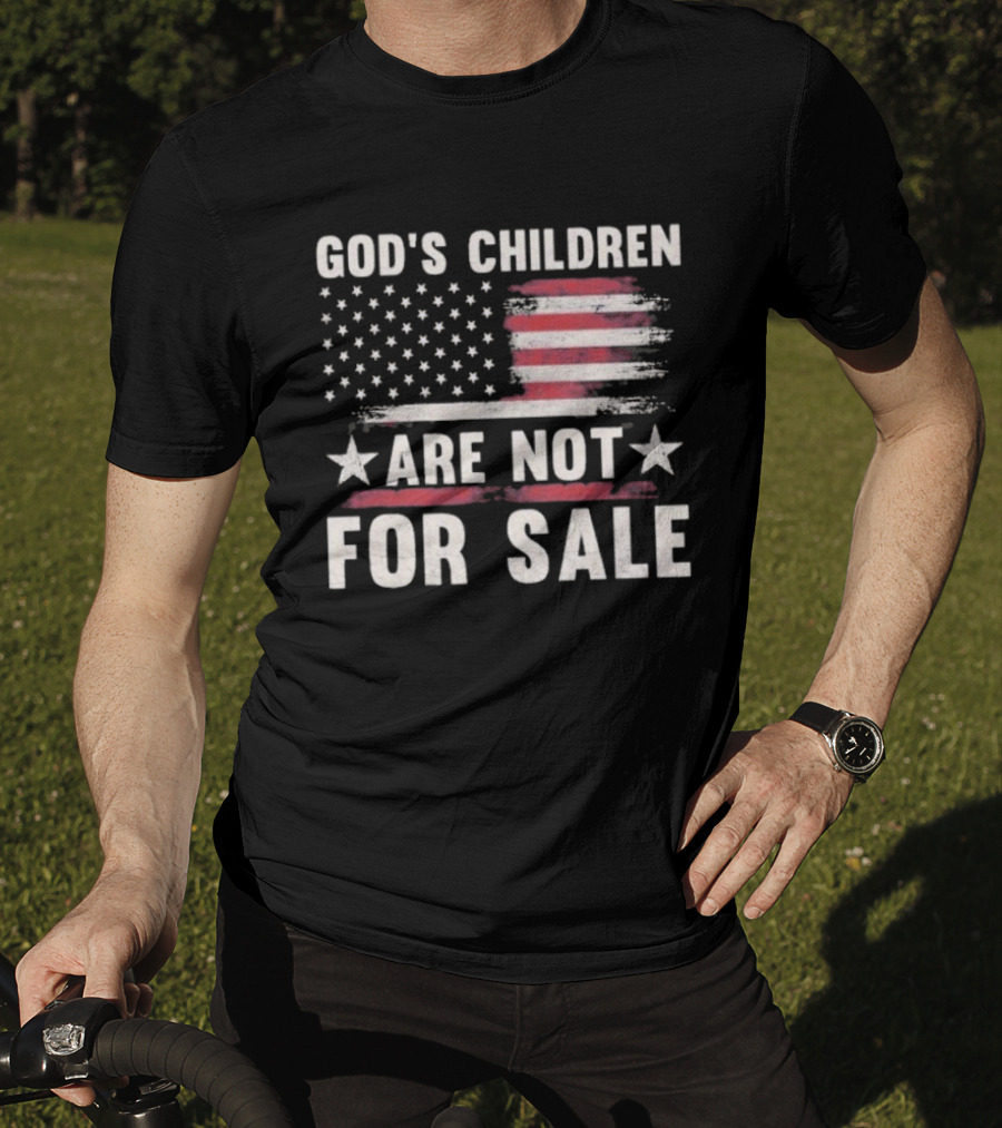 God's Children Are Not For Sale American Flag Stars Stripes T-Shirt
