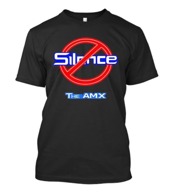 No Silence The AMX Red Circle Blue T-Shirt