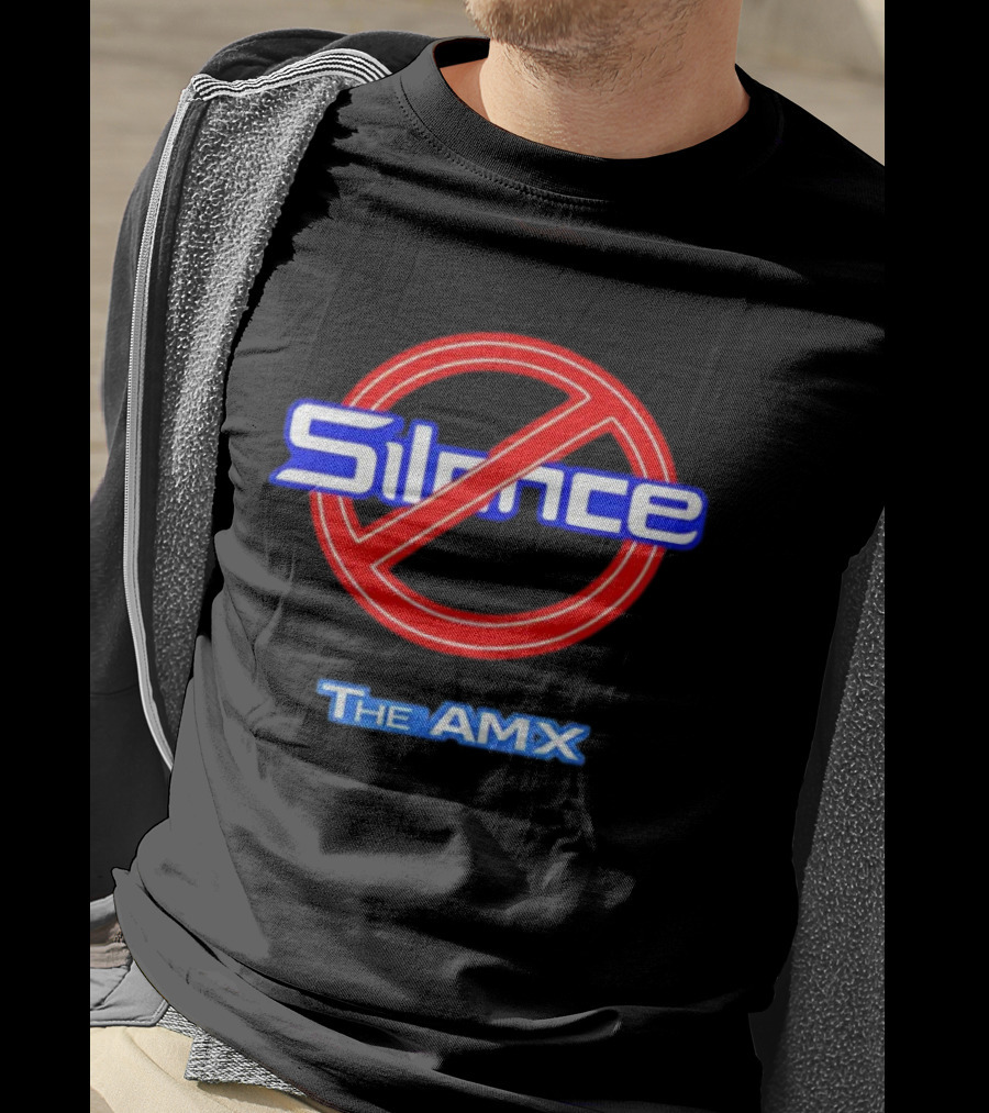 No Silence The AMX Red Circle Blue T-Shirt