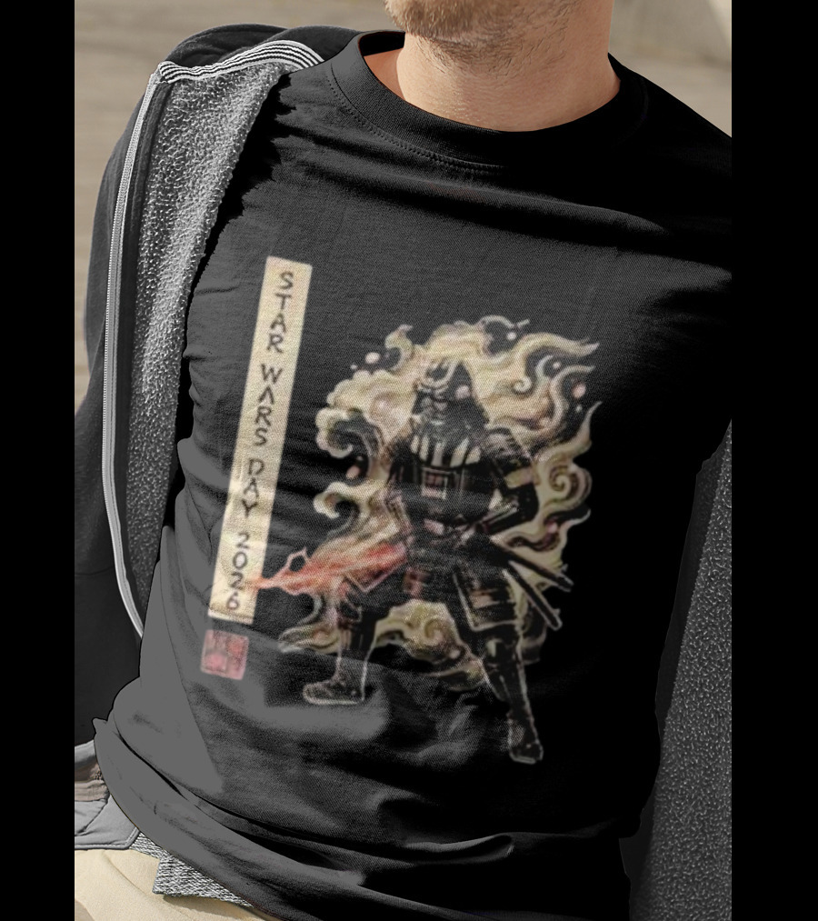 Star Wars Day 2026 May 4 Darth Vader Samurai Japanese Ukiyo E T-Shirt