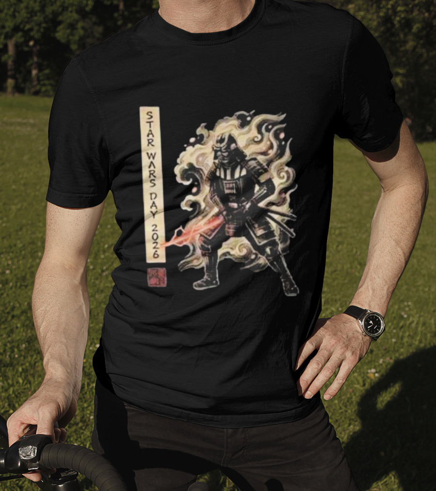 Star Wars Day 2026 May 4 Darth Vader Samurai Japanese Ukiyo E T-Shirt