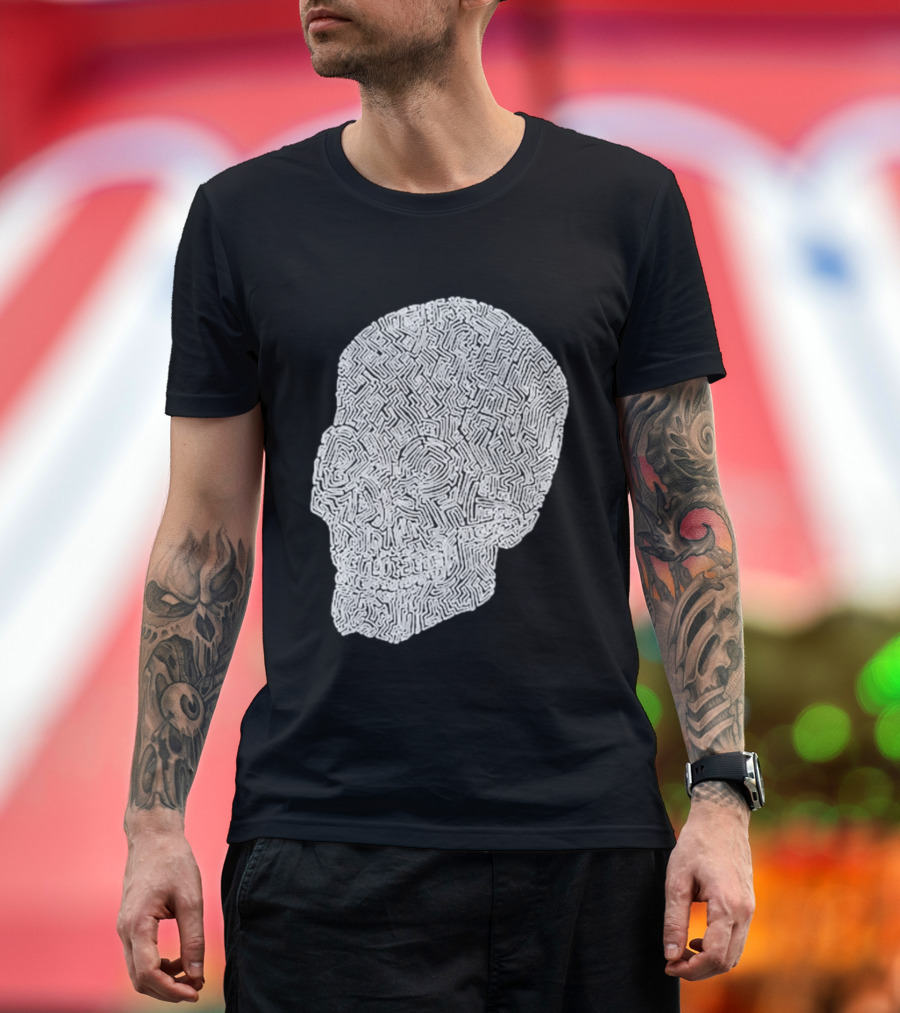 Noah Scalin Obsessive Compulsive Skull Maze T-Shirt