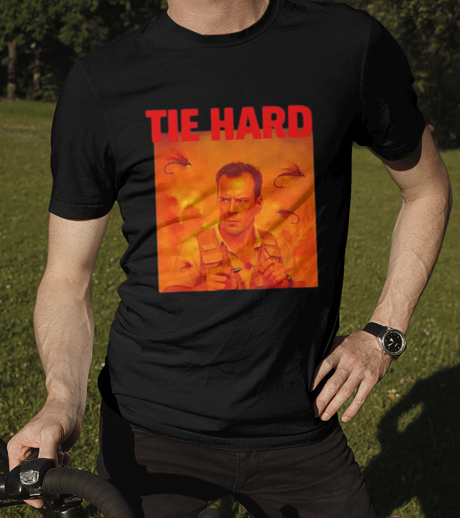 TIE HARD Fly Fisherman Action Hero T-Shirt