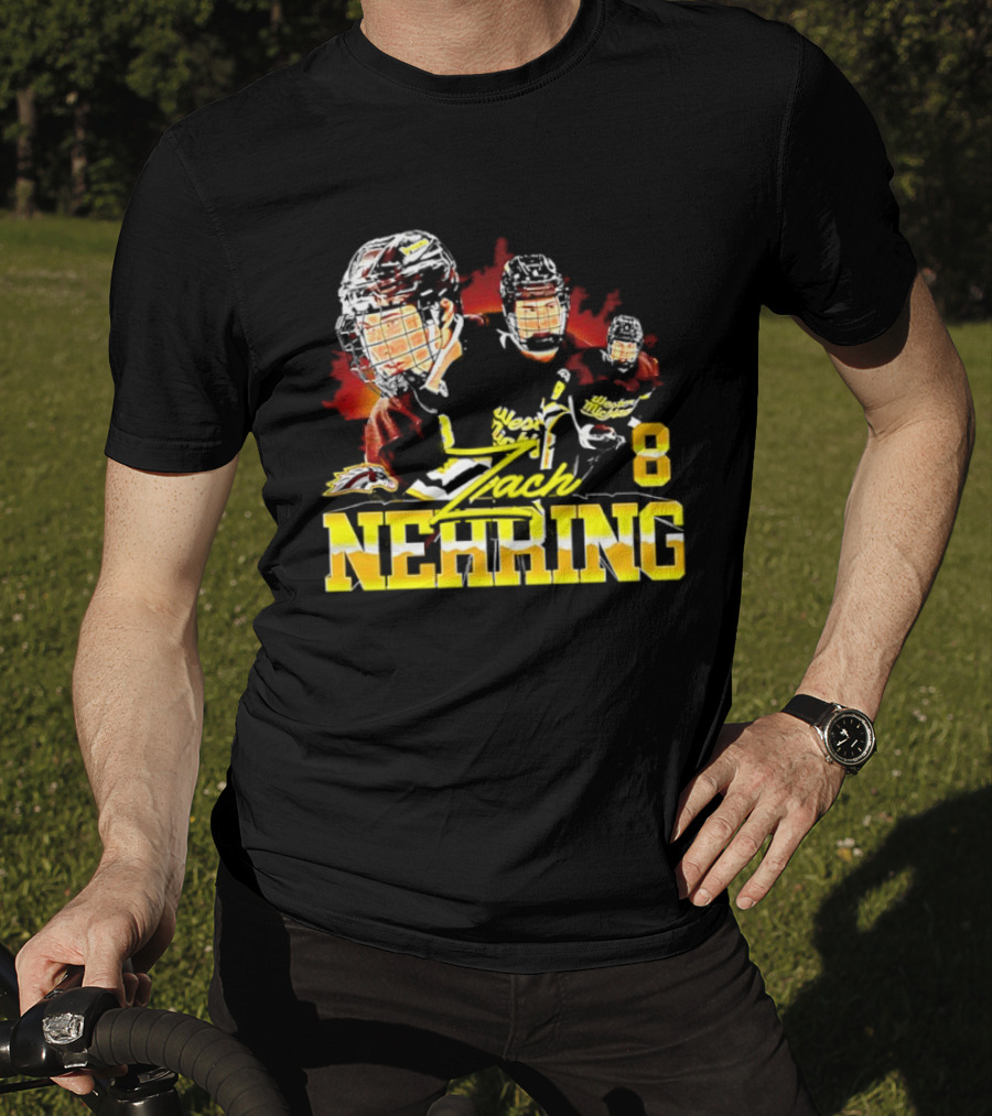 Western Michigan Broncos Men's Ice Hockey Zach Nehring 8 NCAA T-Shirt