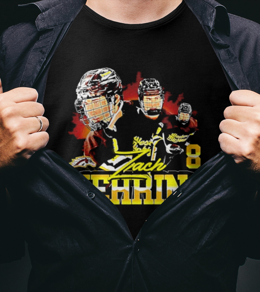 Western Michigan Broncos Men's Ice Hockey Zach Nehring 8 NCAA T-Shirt