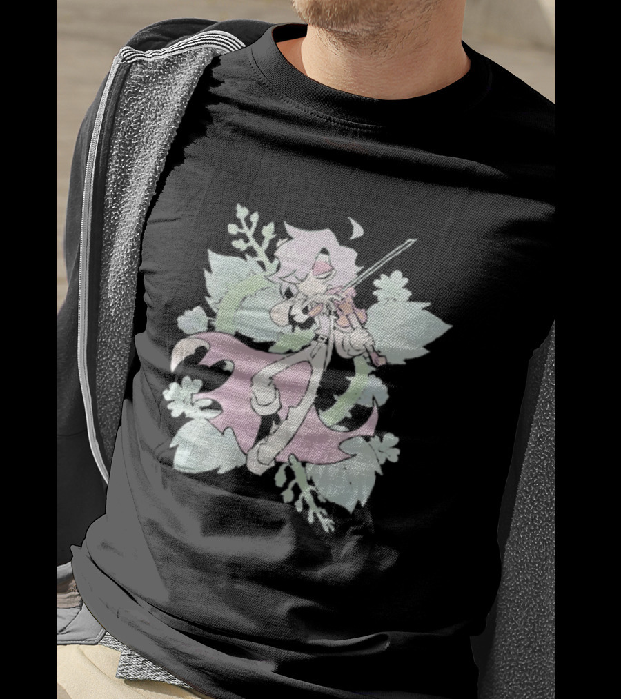 Zeddyzi Ramshackle Stone Vibes Guitar Player With Pastel Floral T-Shirt