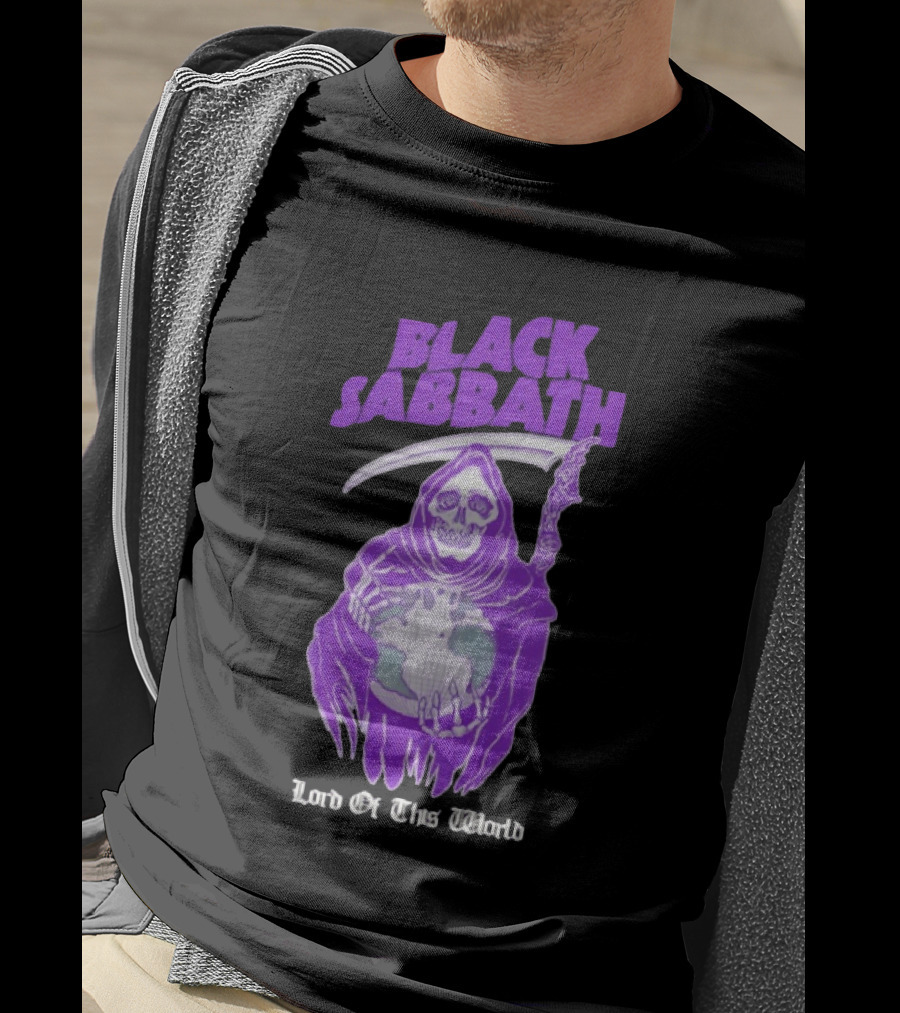 Black Sabbath Lord Of This World Grim Reaper Holding Earth T-Shirt