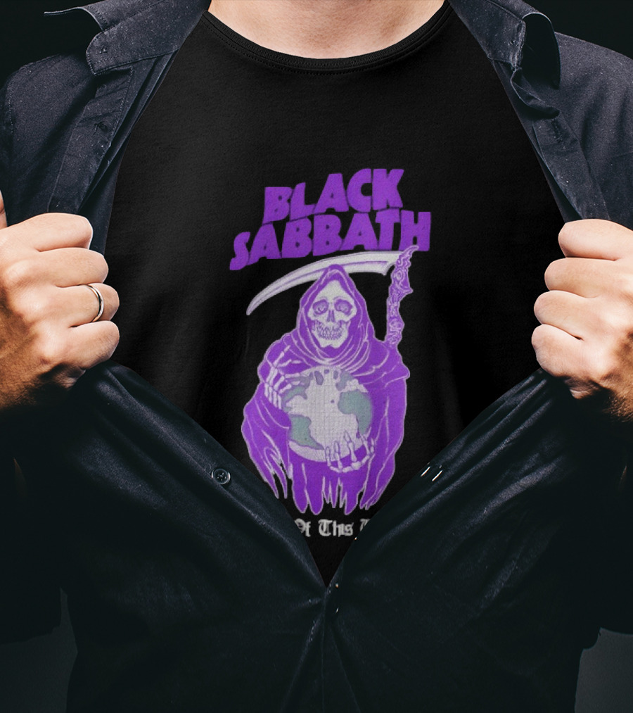 Black Sabbath Lord Of This World Grim Reaper Holding Earth T-Shirt