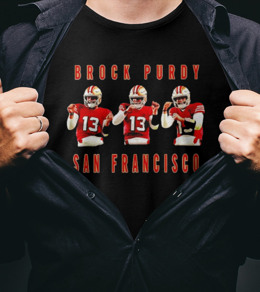 Brock Purdy 13 San Francisco 49ers Quarterback Action T-Shirt