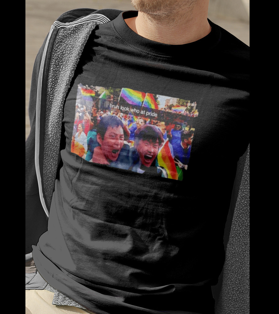Bruh Look Who At Pride Rainbow Flags Crowd T-Shirt