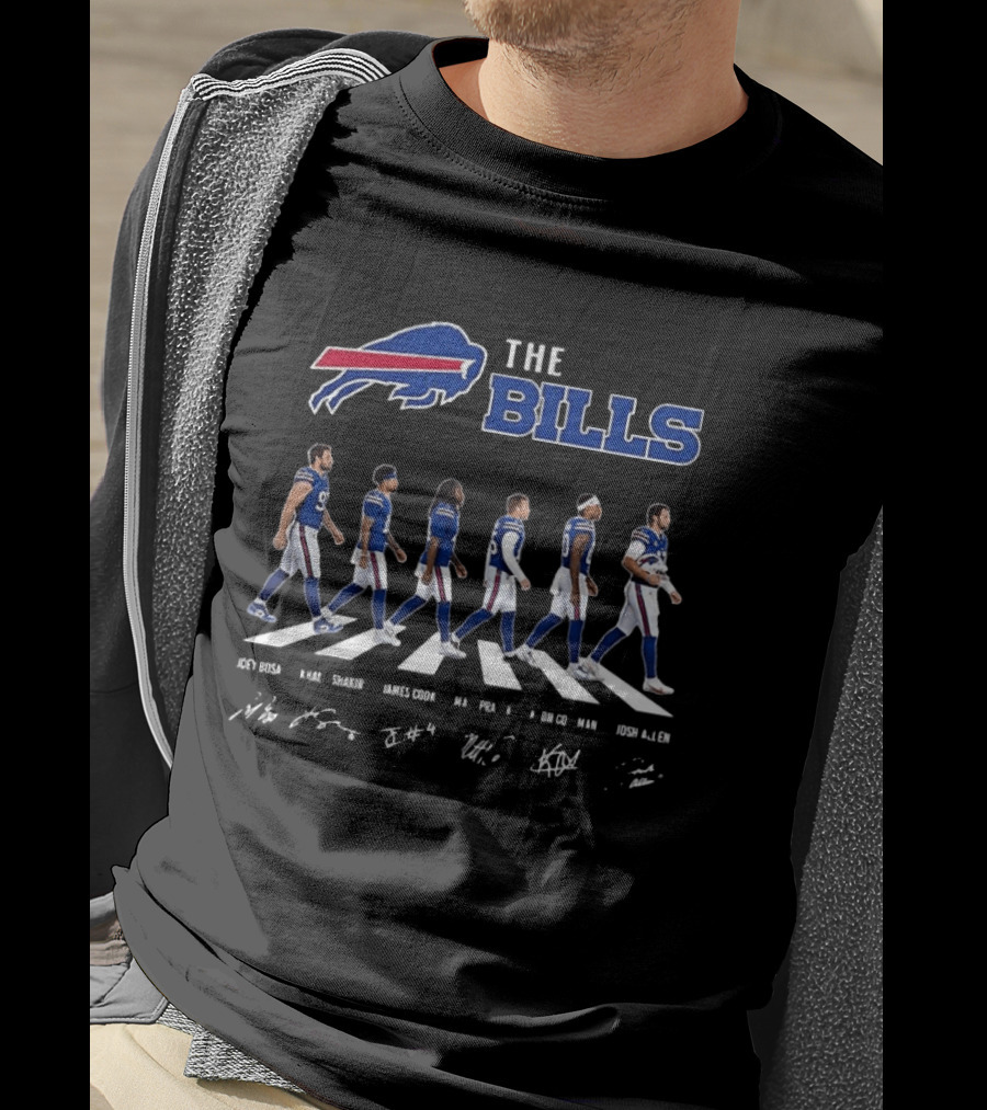 Buffalo Bills Player Abbey Road Crossing With Signatures T-Shirt
