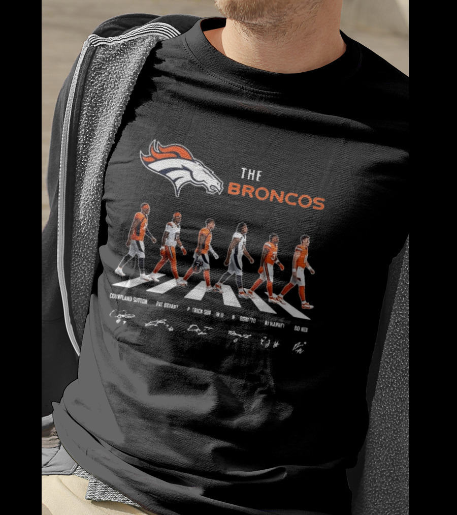 Denver Broncos NFL Player Signatures Crosswalk Concept T-Shirt