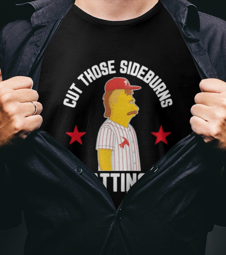 Cut Those Sideburns Mattingly Baseball Character Red Stars T-Shirt