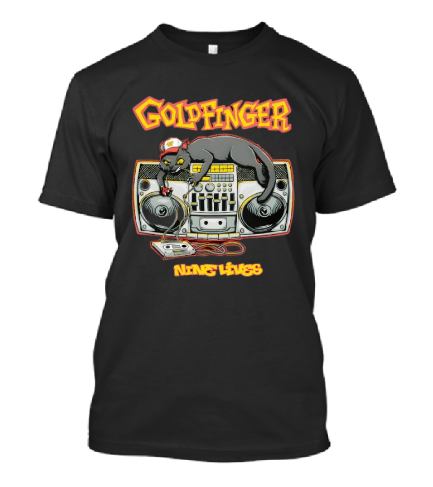 Goldfinger Cat DJ Nine Lives Boombox Music T-Shirt