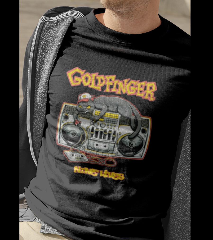 Goldfinger Cat DJ Nine Lives Boombox Music T-Shirt