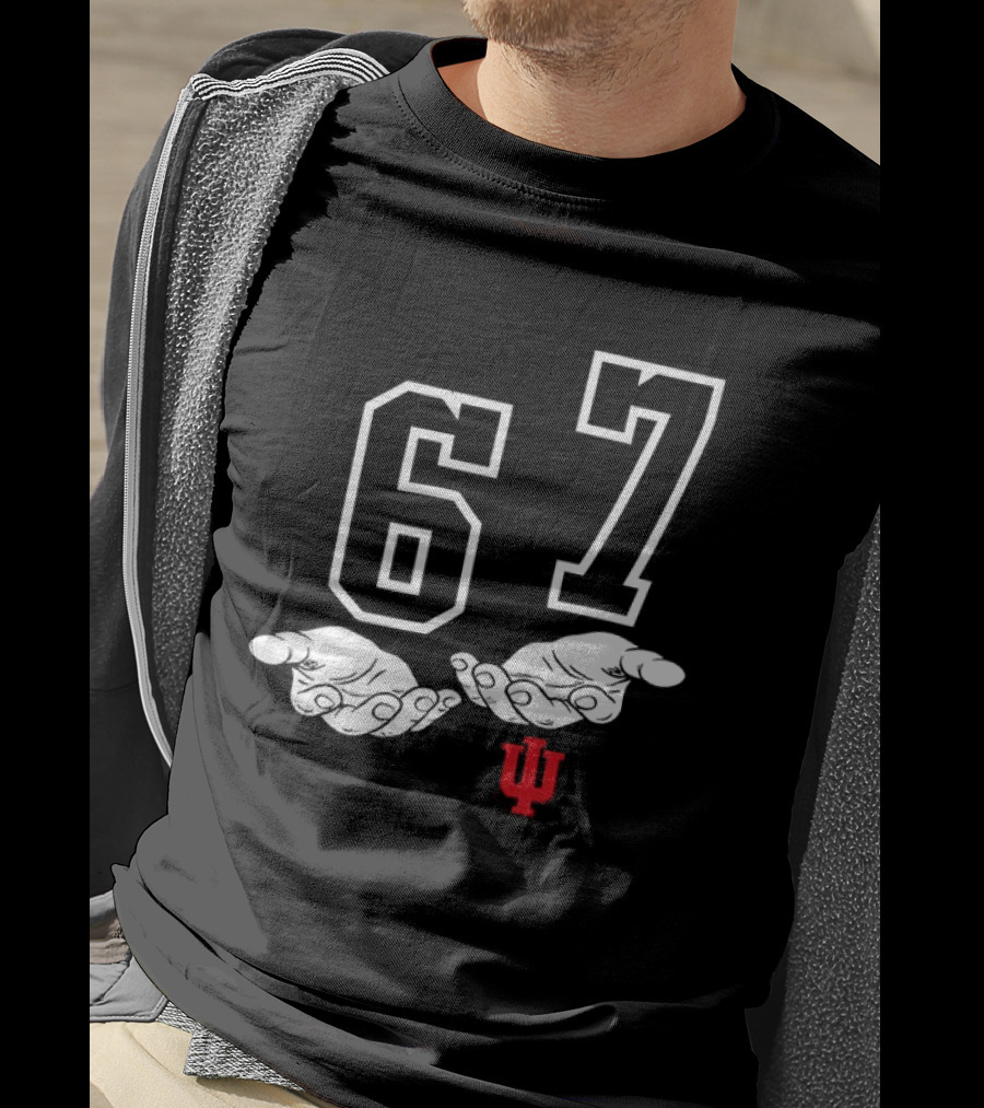 Indiana Hoosiers Football 67 Hand Gesture T-Shirt