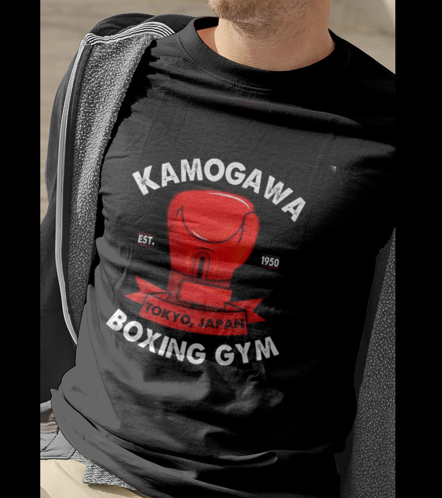 Kamogawa Boxing Gym Tokyo Japan Boxing Gloves Manga Est 1950 T-Shirt