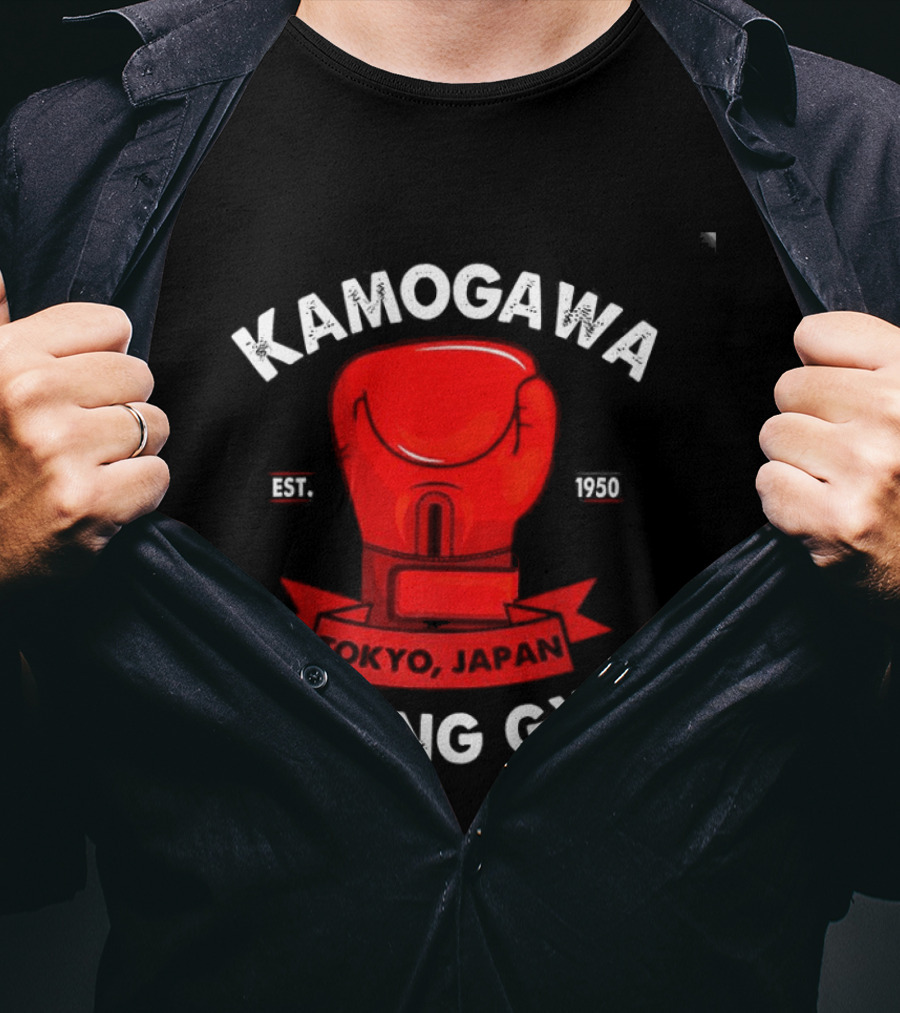 Kamogawa Boxing Gym Tokyo Japan Boxing Gloves Manga Est 1950 T-Shirt