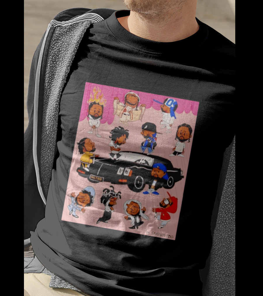 Kendrick Lamar Peanuts Characters Mashup Diverse Eras By Spughetti Tolls T-Shirt