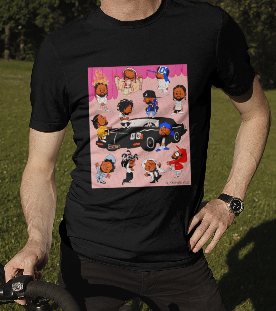 Kendrick Lamar Peanuts Characters Mashup Diverse Eras By Spughetti Tolls T-Shirt