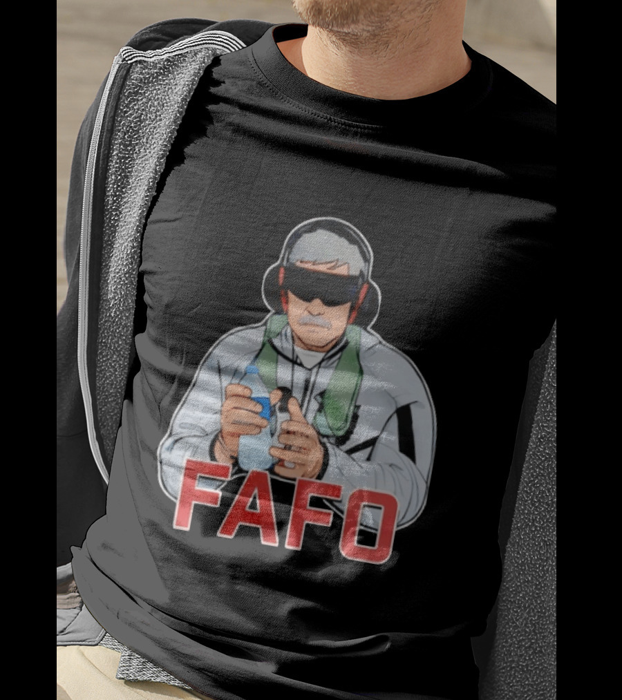 FAFO Maduro Character With Headphones And Water Bottle T-Shirt
