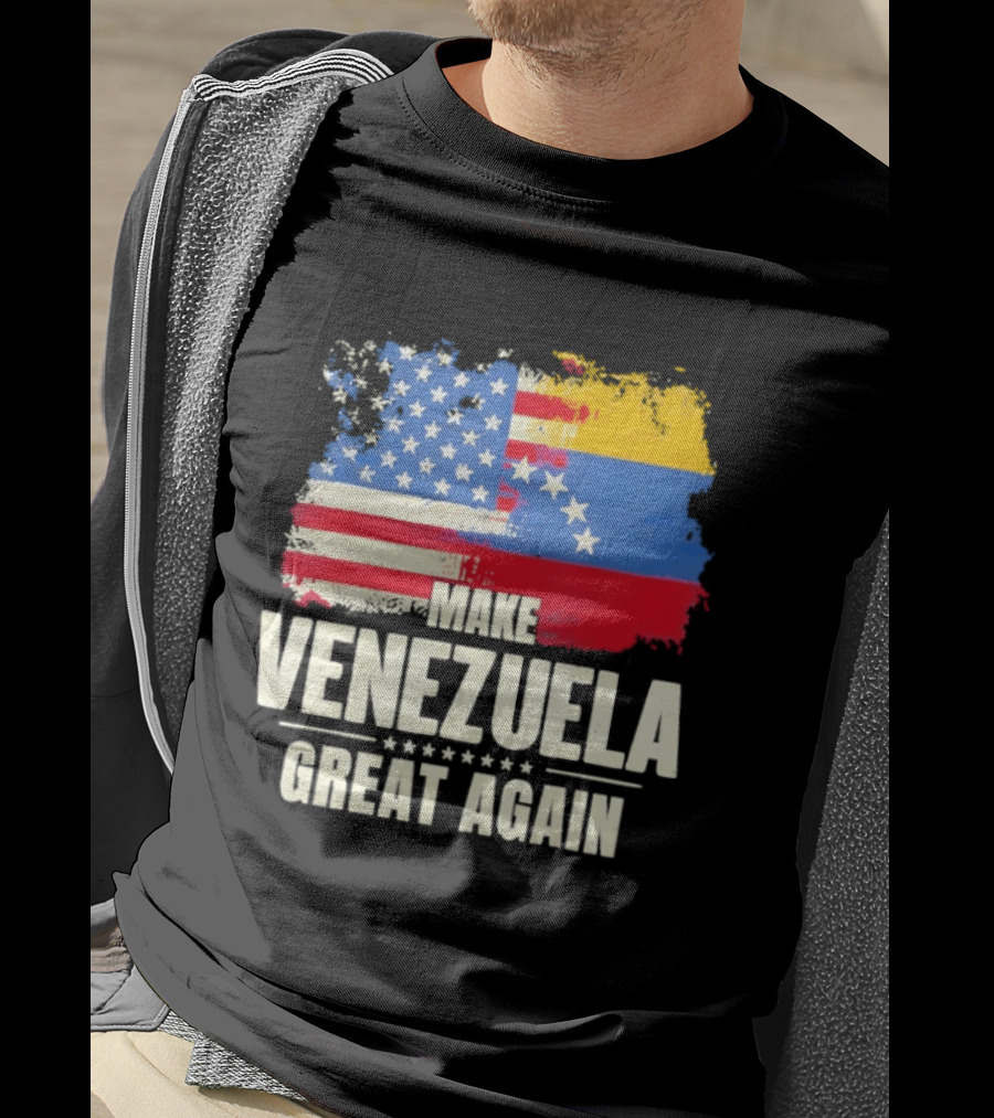 Make Venezuela Great Again USA Flag Fusion T-Shirt