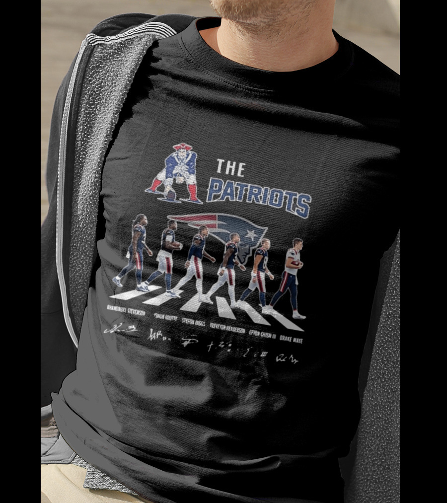 New England Patriots Abbey Road NFL Player Signatures T-Shirt