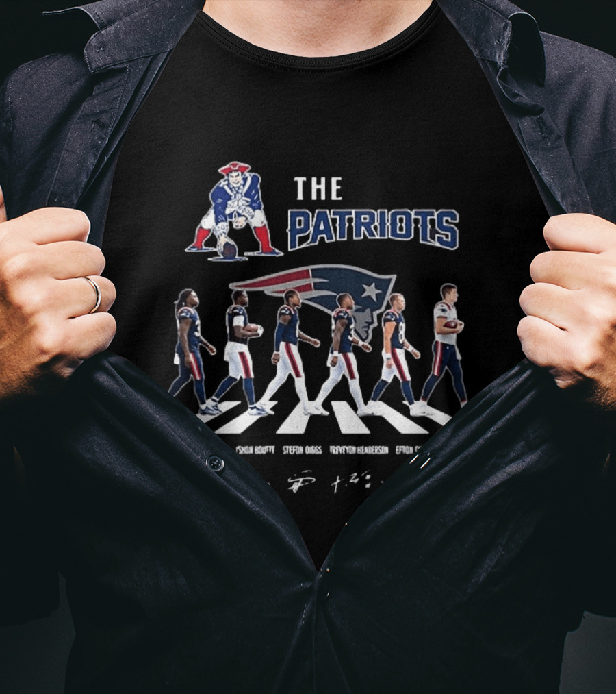 New England Patriots Abbey Road NFL Player Signatures T-Shirt
