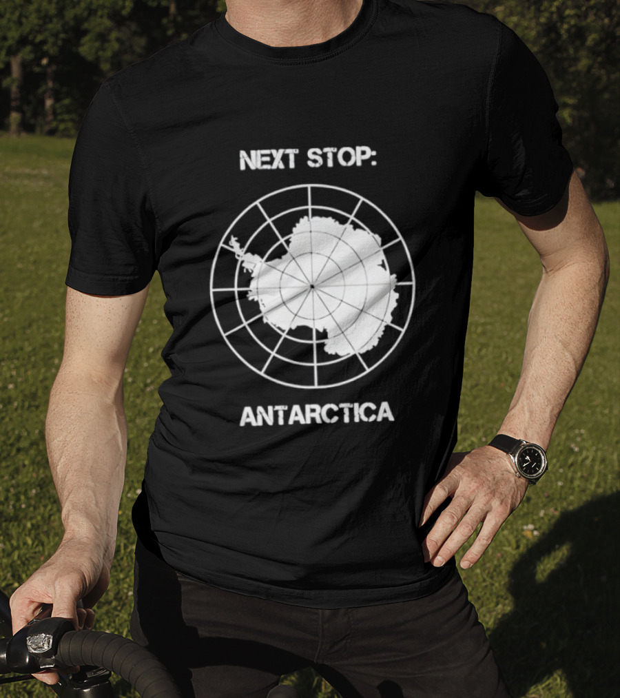 Next Stop Antarctica Map Outline Adventure T-Shirt