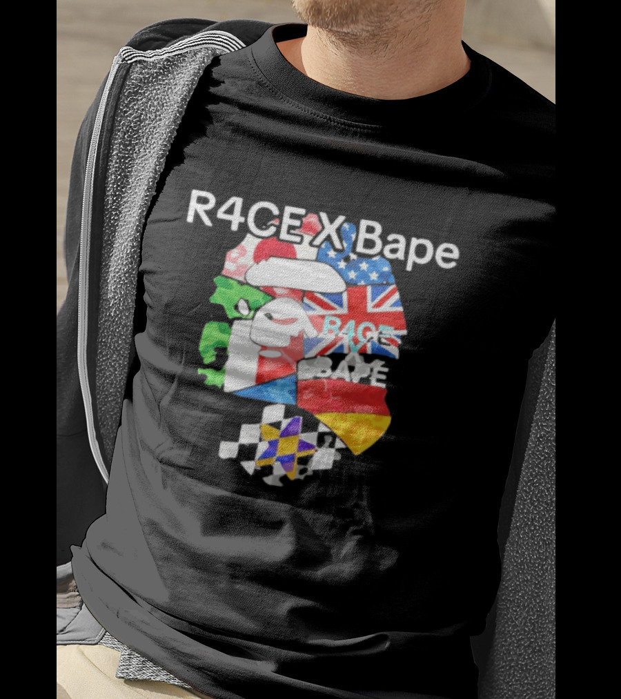 R4CE X Bape International Flags Collaboration T-Shirt