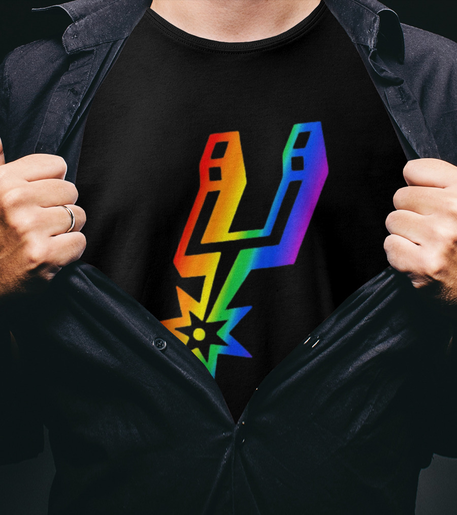 San Antonio Spurs LGBT Pride Rainbow Spurs T-Shirt