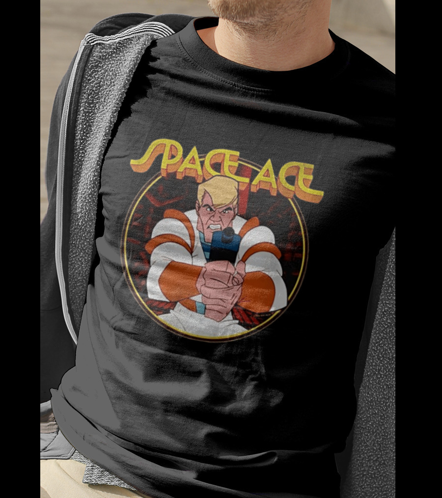 Space Ace Classic Video Game Hero With Blaster T-Shirt