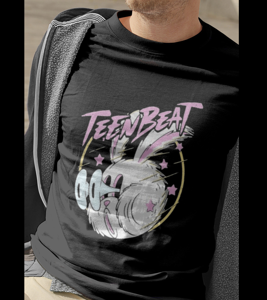 Teen Beat Blink Bunny Whimsical Pastel Stars Emo Vibe T-Shirt
