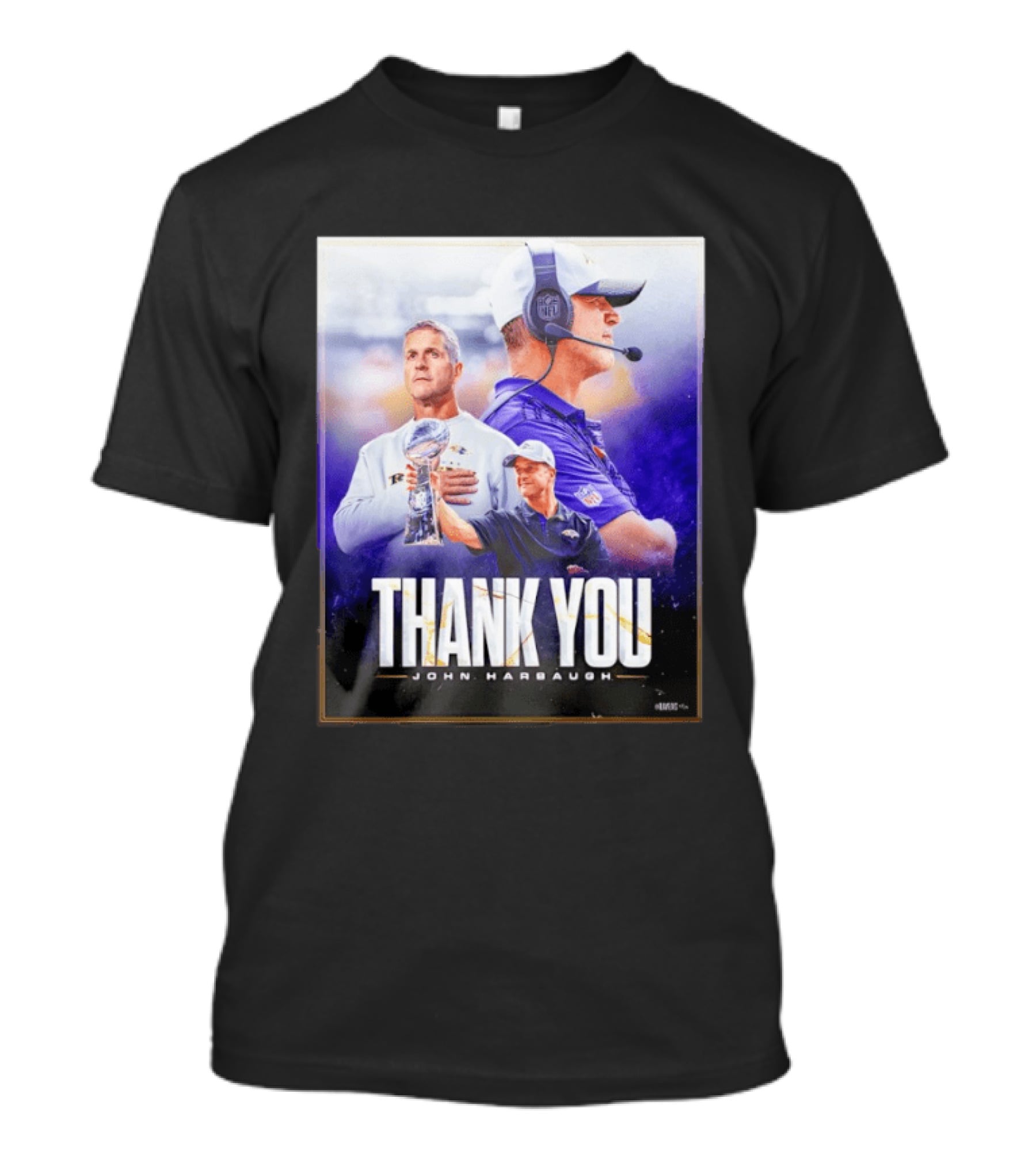 Thank You John Harbaugh NFL Coach Career Highlights Ravens Leadership T-Shirt