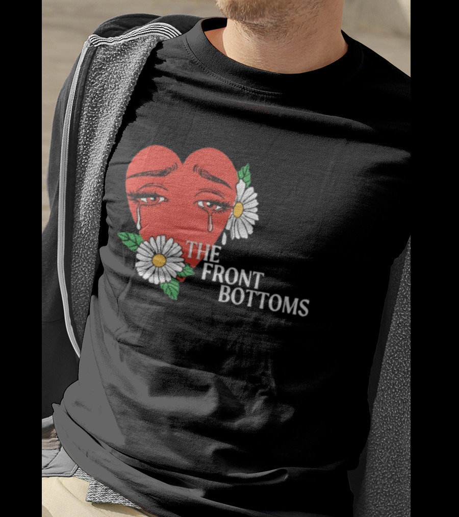The Front Bottoms Heart With Crying Eyes And Daisies T-Shirt