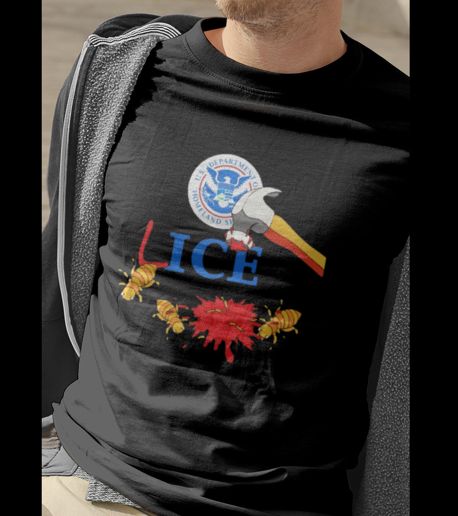 U.S. Department Of Homeland Security ICE Lice Hammer Bugs T-Shirt