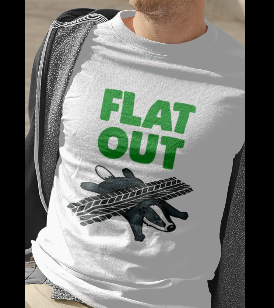 Flat Out Badger Roadkill Humorous T-Shirt