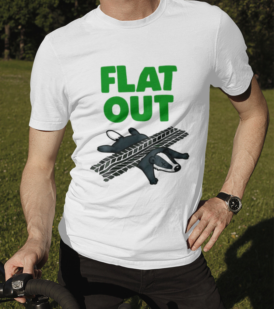 Flat Out Badger Roadkill Humorous T-Shirt