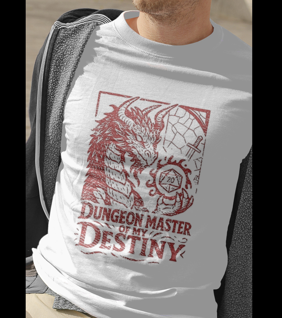 Dungeon Master Of My Destiny 20 Sided Dice Dragon Dungeons And Dragons T-Shirt