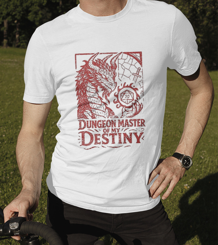 Dungeon Master Of My Destiny 20 Sided Dice Dragon Dungeons And Dragons T-Shirt