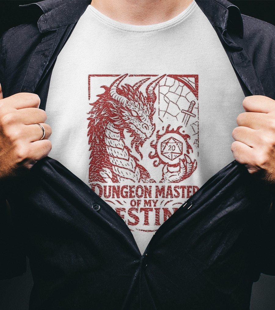 Dungeon Master Of My Destiny 20 Sided Dice Dragon Dungeons And Dragons T-Shirt