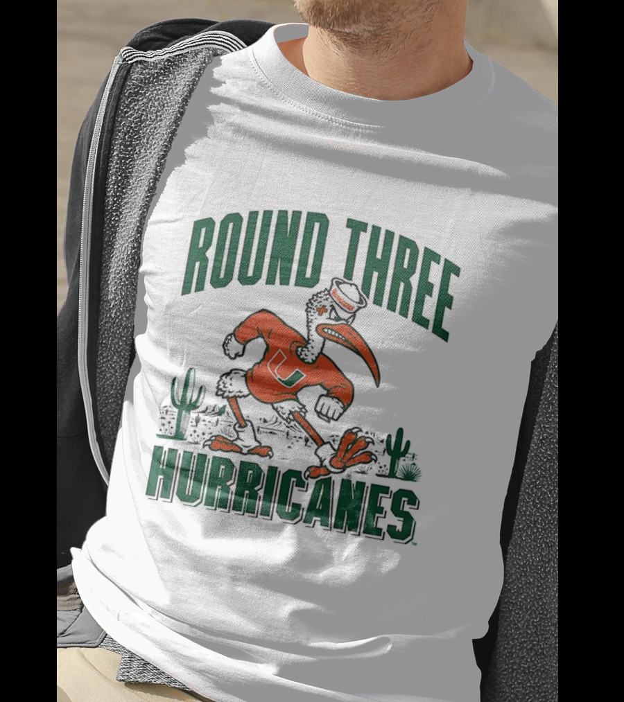 Miami Hurricanes Round Three Sebastian The Ibis NCAA T-Shirt